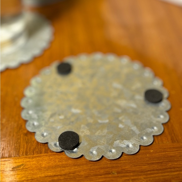 Fiddle + Fern Galvanized Coasters and Caddy - Picture 3 of 5